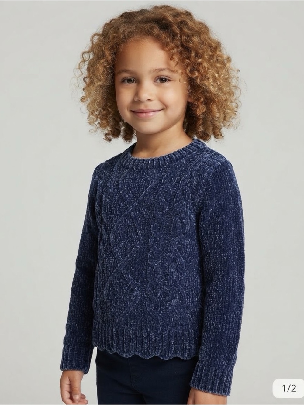 Tommy Bahama Kid’s Cable-Knit Sweater in Navy Blue